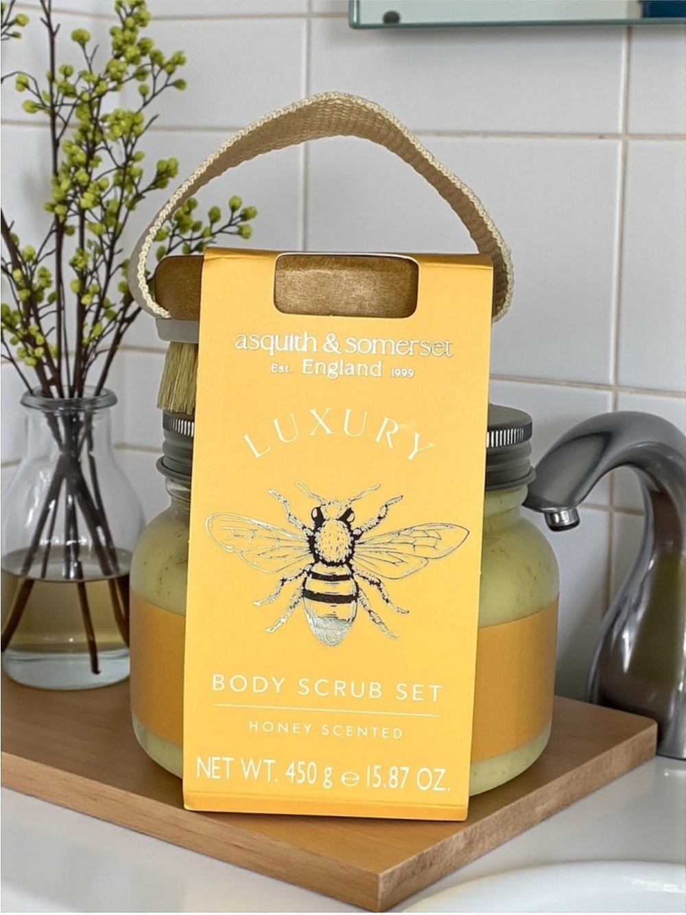 Asquith & Somerset Honey Luxury Body Scrub & Brush Set NWT ~
Full Size